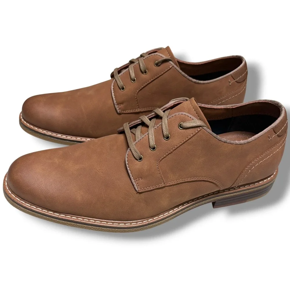 Dockers Mens Tan Brown Plain Toe Oxford Dress Shoes 90-42630 Size 13M